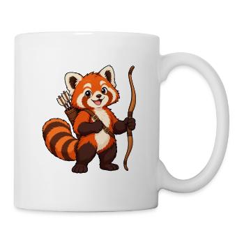 Bogenschießen Roter Panda mit Bogen und Köcher - Tasse - Weiß - Rechts