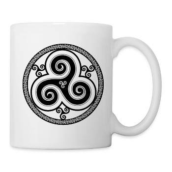 Schwarze bretonische Triskel - Tasse - Weiß - Rechts