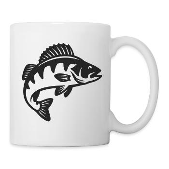 Barsch Raubfisch Silhouette - Tasse - Weiß - Rechts