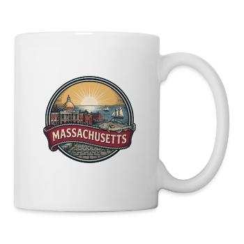 Massachusetts Boston Vintage-Reisesouvenir - Tasse - Weiß - Rechts