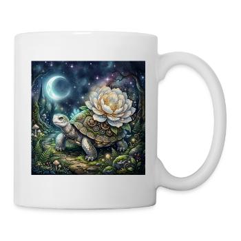 Blume im Mondlicht - Tasse - Weiß - Rechts