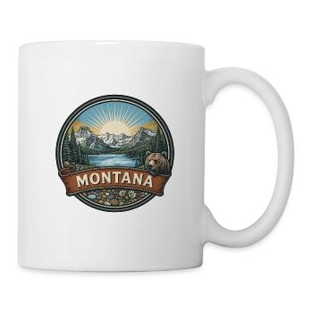 Montana-Gletscher-Nationalpark-Reiseabzeichen - Tasse - Weiß - Rechts