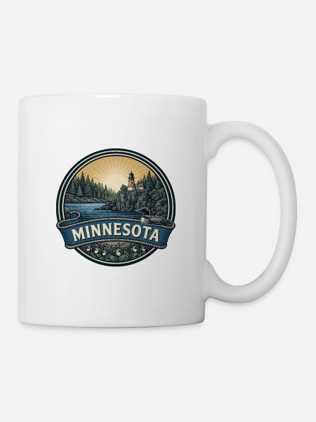 Minnesota Split Rock Loon Retro-Reisegeschenk - Tasse - Weiß