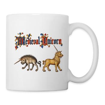 Mittelalterliche Einhörner - Tasse - Weiß - Rechts