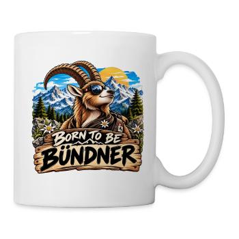 Geboren Bündner Bergheld - Tasse - Weiß - Rechts