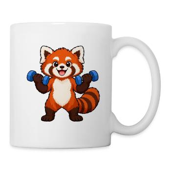 Fitness Red Panda Lifting-Hanteln - Tasse - Weiß - Rechts