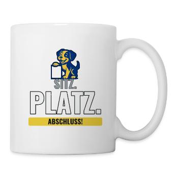Geschenk zum Welpenschul-Abschluss mit Hund - Tasse - Weiß - Rechts