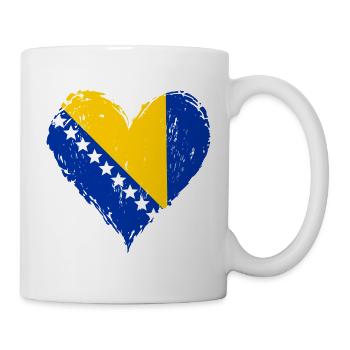 Bosnien Herzflagge Grunge - Tasse - Weiß - Rechts