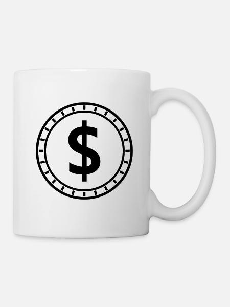 Dollarmünze - Tasse - Weiß