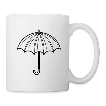 Süßer offener Schirm - Tasse - Weiß - Rechts
