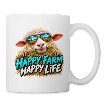 Happy Farm Happy Life: Bauernlaune - Tasse - Weiß - Rechts
