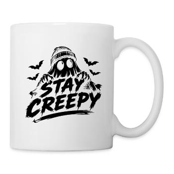 Stay Creepy Gespenster Halloween Spruch - Tasse - Weiß - Rechts