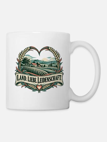 Land Liebe Leidenschaft Landschaft - Tasse - Weiß