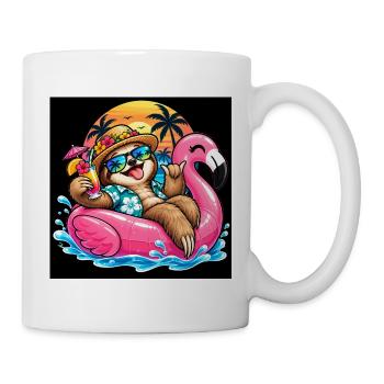 Träulheitsurlauber auf Flamingo - Tasse - Weiß - Rechts