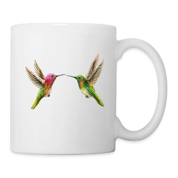 Zwei Kolibris (handpainted) - Tasse - Weiß - Rechts