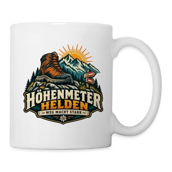 Höhenmeter Helden – Weg macht stark - Tasse - Weiß - Rechts