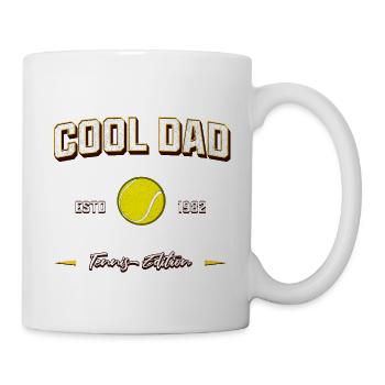 Cool Dad 1982 Tennis Papa Geburtstag Geschenk - Tasse - Weiß - Rechts