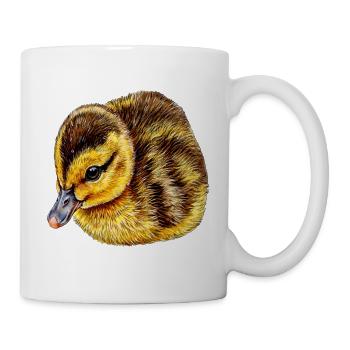 Süßes Entenküken Aquarell Design - Tasse - Weiß - Rechts