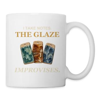 Ich mache Notizen. Die Glasur improvisiert. - Tasse - Weiß - Rechts