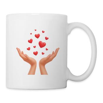 Hände, die Herzen sammeln - Tasse - Weiß - Rechts