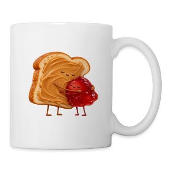 Kuschelt Toast mit Marmelade - Tasse - Weiß - Rechts