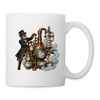 Steampunk-Dampfmeister-Mechanik - Tasse - Weiß - Rechts
