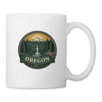 Oregon Multnomah Falls Mount Hood Reisegeschenk - Tasse - Weiß - Rechts