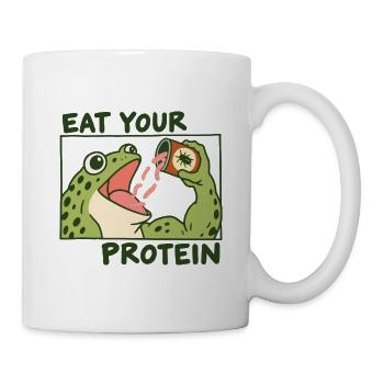 Lustig: Eß deinen Protein-Gym-Frosch - Tasse - Weiß - Rechts