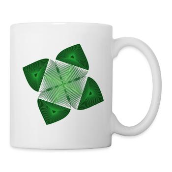 Grünes Geometrie Fraktal - Tasse - Weiß - Rechts