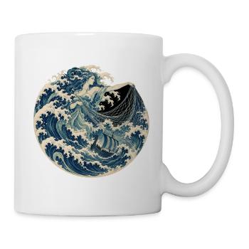 Rán – die Meeresgöttin in der großen Welle - Tasse - Weiß - Rechts