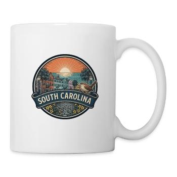 South Carolina Charleston Vintage-Reisegeschenk - Tasse - Weiß - Rechts