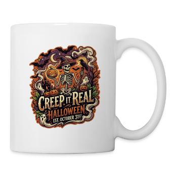 Creep It Real Vintage Halloween-Skelett - Tasse - Weiß - Rechts