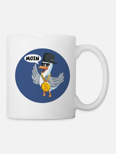 Moin Coole Hip Hop Möwe - Tasse - Weiß
