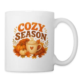 Saison, Kaffee einhüllen, Herbst - Tasse - Weiß - Rechts