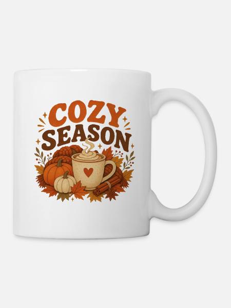 Saisondecke und Kürbisbecher - Tasse - Weiß