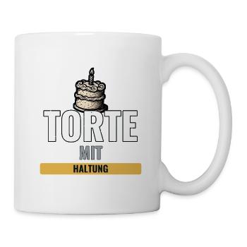 Geschenk für Hobbybäcker mit ihrem ersten Festtags - Tasse - Weiß - Rechts