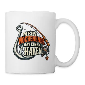 Mein Wochenende hat einen Haken – Lustiges Retro-A - Tasse - Weiß - Rechts