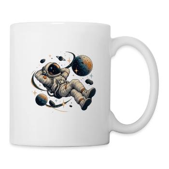 Astronaut im Orbit: Bunte Planeten - Tasse - Weiß - Rechts