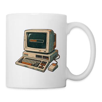 Retro-Computer Pixelästhetik - Tasse - Weiß - Rechts