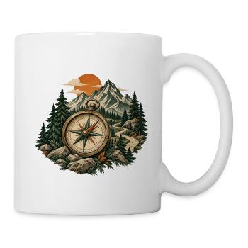 Kompasspfad im Bergwald - Tasse - Weiß - Rechts