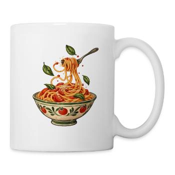Spaghetti Schüssel Illustration - Tasse - Weiß - Rechts