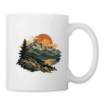 Abendrot am Bergsee - Tasse - Weiß - Rechts