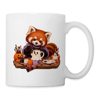 Roter Panda bemalt eine Geistertasse - Tasse - Weiß - Rechts