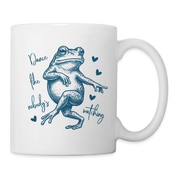 Dance like nobody's watching - Tanzender Frosch - Tasse - Weiß - Rechts