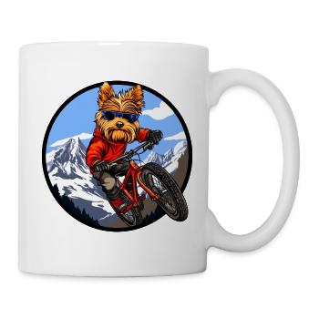 Yorkshire Terrier Mountainbike - Tasse - Weiß - Rechts