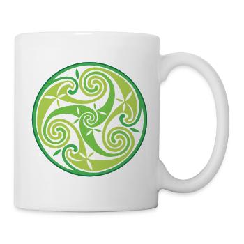 Grünes keltisches Triskel - Tasse - Weiß - Rechts
