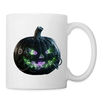 Steampunk-Neon-Kürbis der Zahnräder - Tasse - Weiß - Rechts