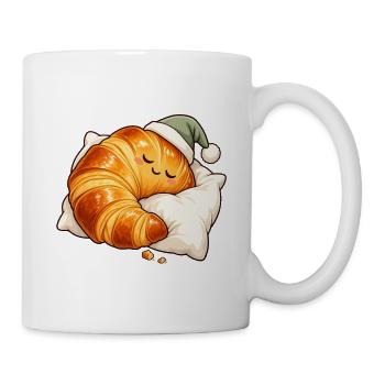 Schlafendes Croissant - Tasse - Weiß - Rechts