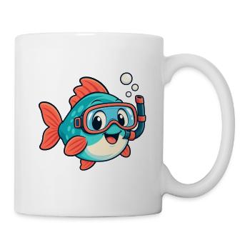 Fisch mit Schnorchel - Tasse - Weiß - Rechts