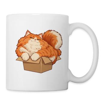 Katze im kleinen Karton - Tasse - Weiß - Rechts